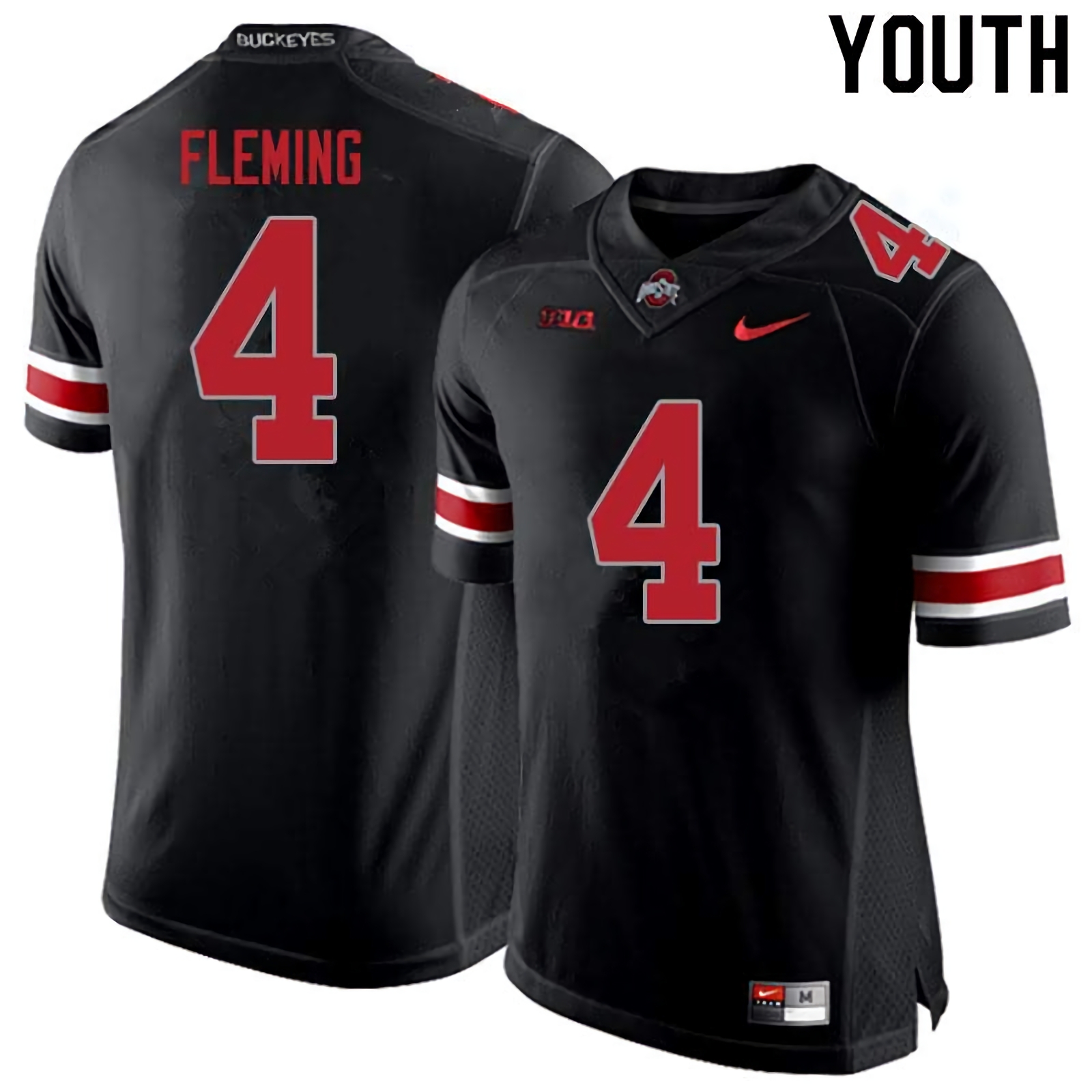 Julian Fleming Ohio State Buckeyes Youth NCAA #4 Nike Blackout College Stitched Football Jersey HFG3756HN